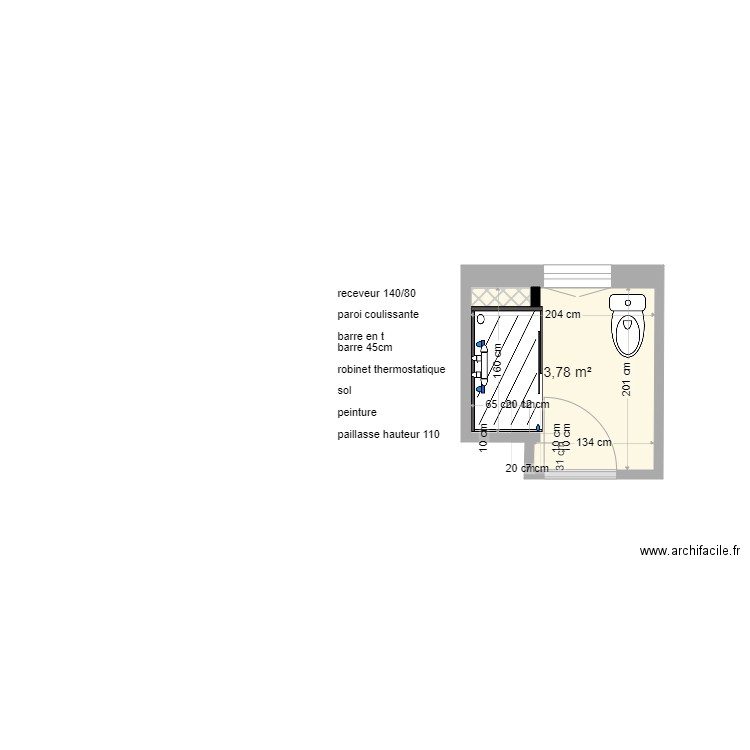 COUZON . Plan de 1 pièce et 4 m2