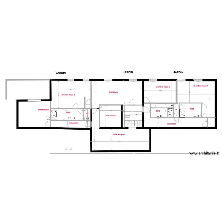 maison tarascon étage travaux  plan coté 3 chambres. Plan de 0 pièce et 0 m2