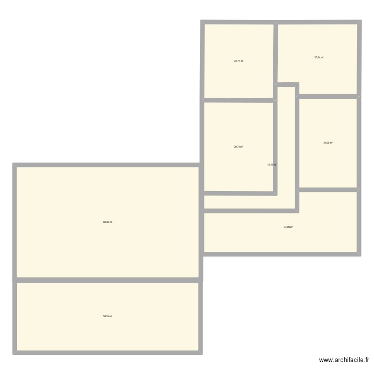 Plain pied 1. Plan de 8 pièces et 312 m2