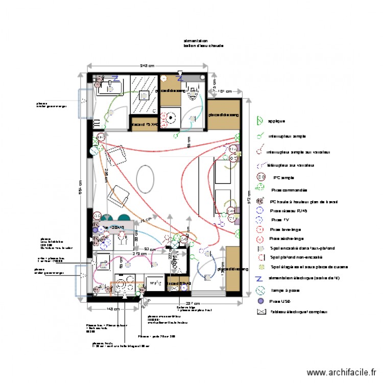 Plan électrique appartement MOLINARO. Plan de 0 pièce et 0 m2