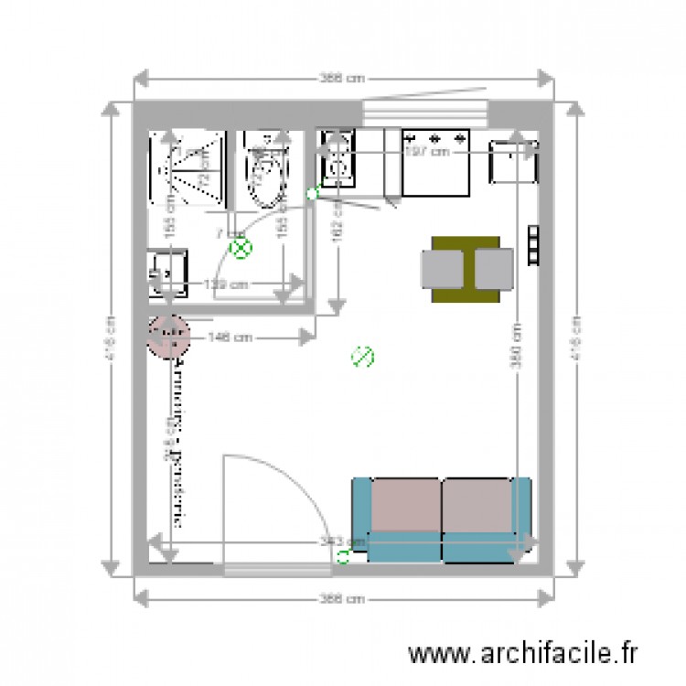 Studio chambre de bonne4. Plan de 0 pièce et 0 m2