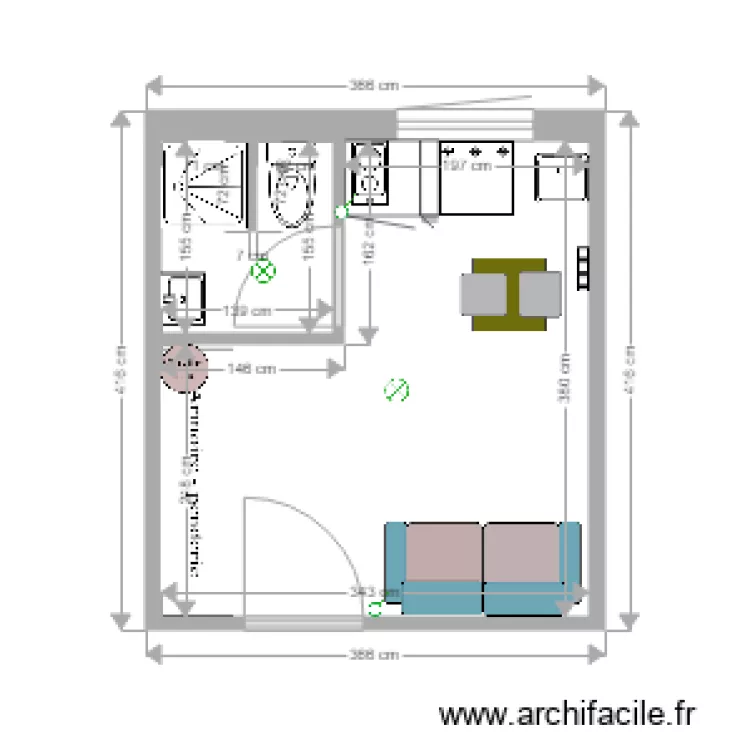 Studio chambre de bonne4. Plan de 