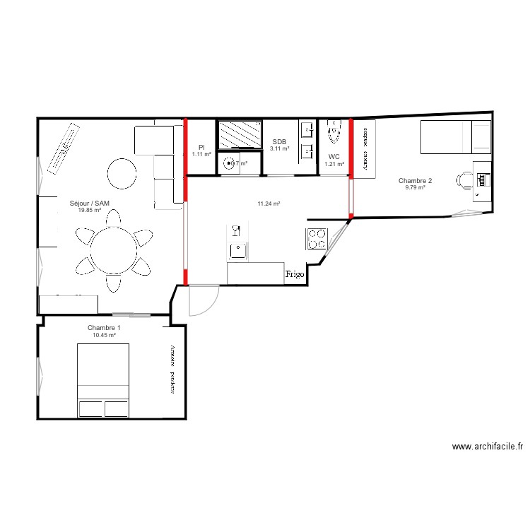 Appartement Blv Murat test. Plan de 0 pièce et 0 m2