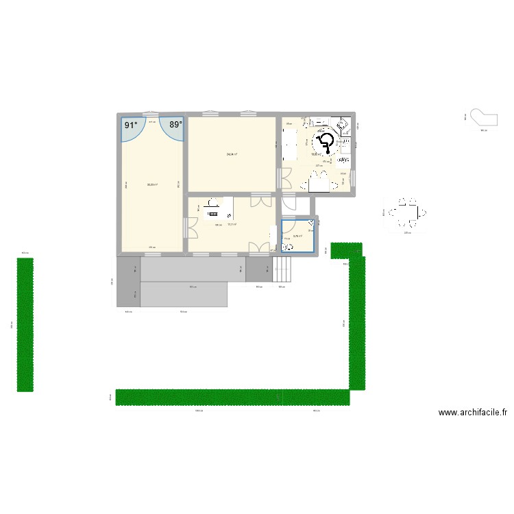 dossier. Plan de 5 pièces et 94 m2