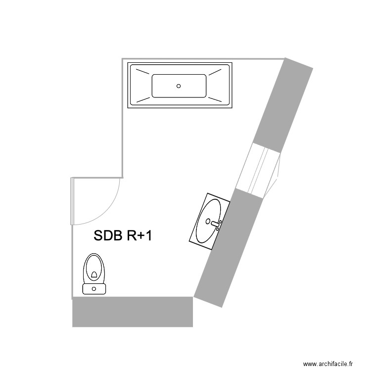 R+1 SDB. Plan de 0 pièce et 0 m2