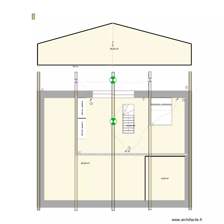 &eacute;tage Fayet chambre louise. Plan de 