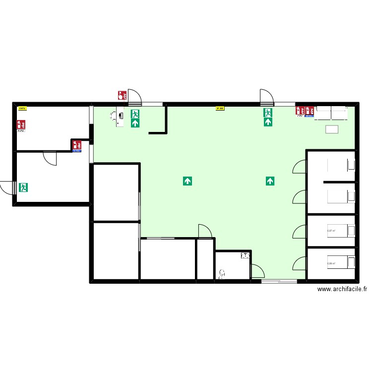 Muller Philippe evacuation. Plan de 11 pièces et 237 m2