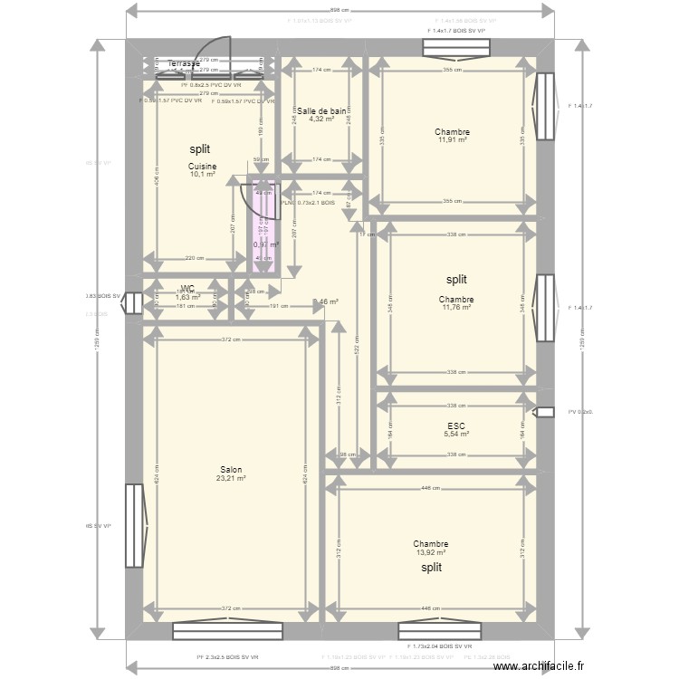 POTEVIN 1. Plan de 22 pièces et 188 m2