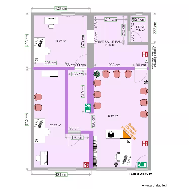 CABINET OPHTALMOLOGIE APRES TRAVAUX. Plan de 