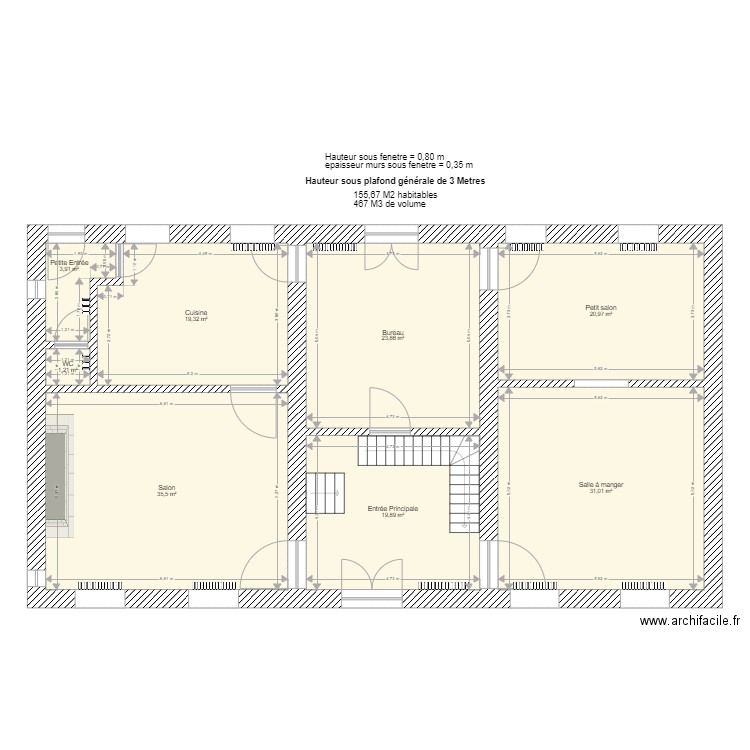 plan coté CHARRY Radiateurs. Plan de 26 pièces et 512 m2