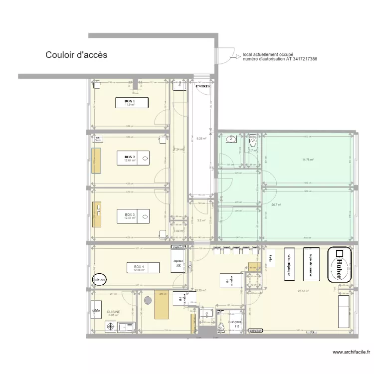 local mistral meubl&eacute;. Plan de 