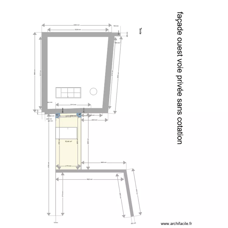 facade babord cot&eacute; voie priv&eacute;e 20200104. Plan de 