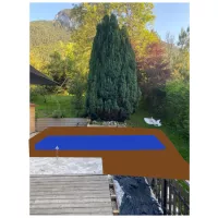 photo piscine en largeur vue de la terrasse