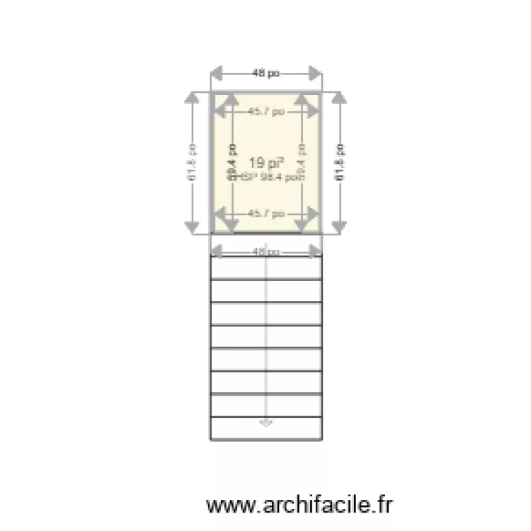GALERIE ARRIERE DROITE . Plan de 