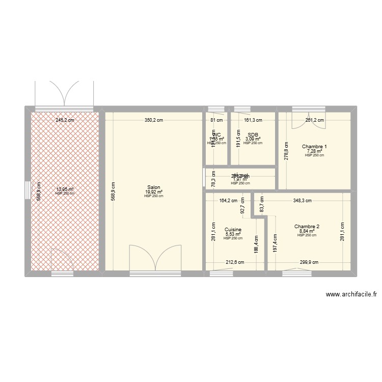 ARES3. Plan de 8 pièces et 62 m2