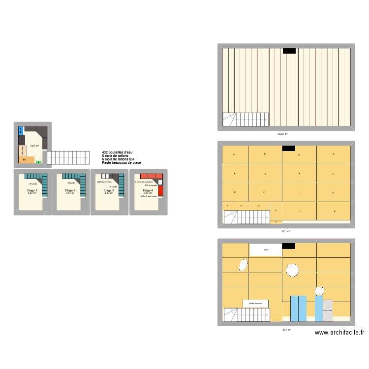 Isolation grenier. Plan de 8 pièces et 134 m2