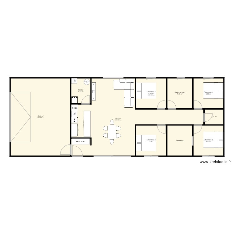 HOME 2. Plan de 10 pièces et 158 m2