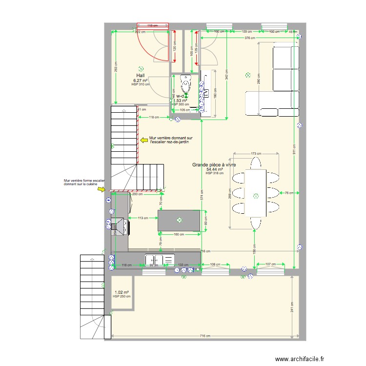 Plan Projet Monchal Rez de chaussée. Plan de 0 pièce et 0 m2