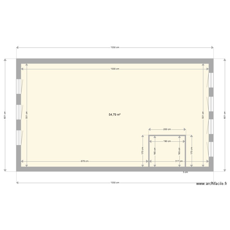 devrim. Plan de 1 pièce et 55 m2