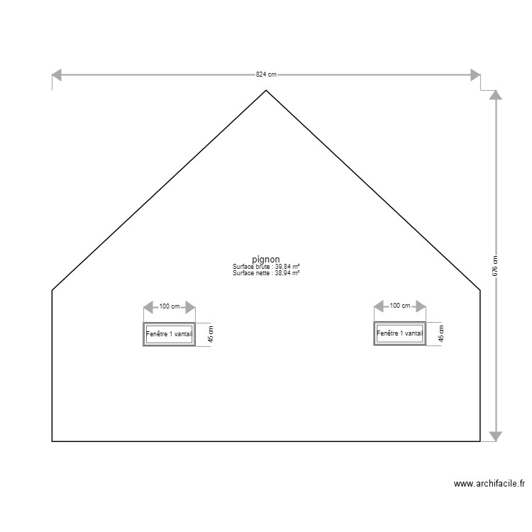 pignon. Plan de 0 pièce et 0 m2