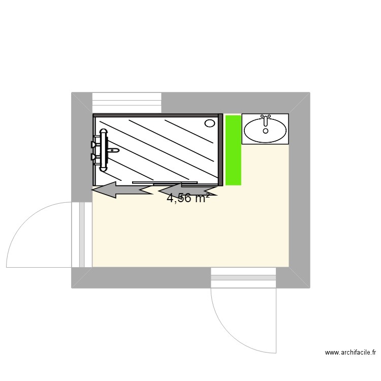 PA THIRIET. Plan de 1 pièce et 5 m2