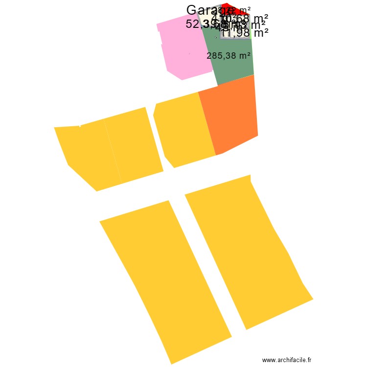 Tt2. Plan de 13 pièces et 212 m2