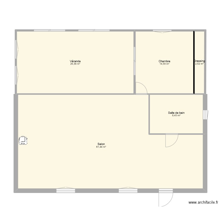 veranda. Plan de 0 pièce et 0 m2