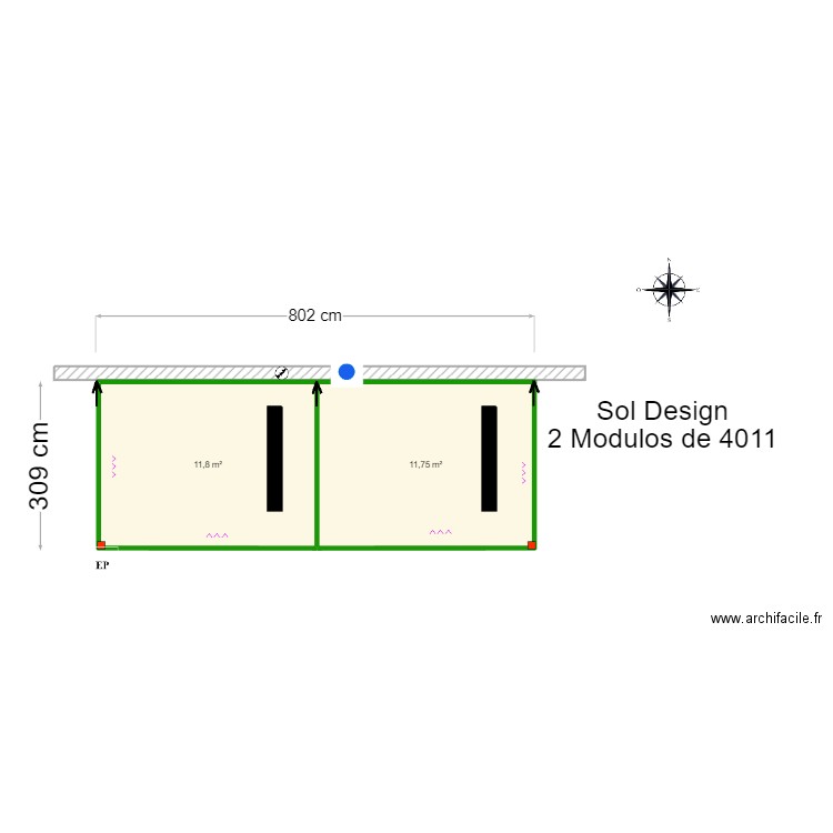 Coleman novas medidas- Estoi. Plan de 2 pièces et 24 m2