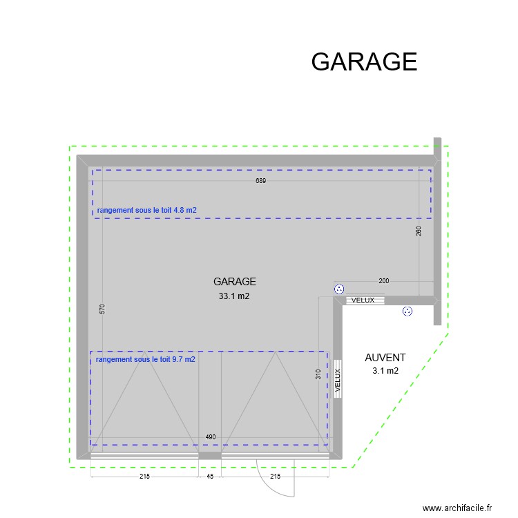 Garage. Plan de 0 pièce et 0 m2