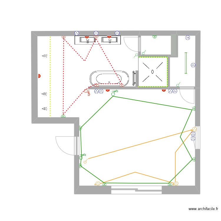 MASTER ROOM ÉLECTRICITÉ. Plan de 3 pièces et 38 m2