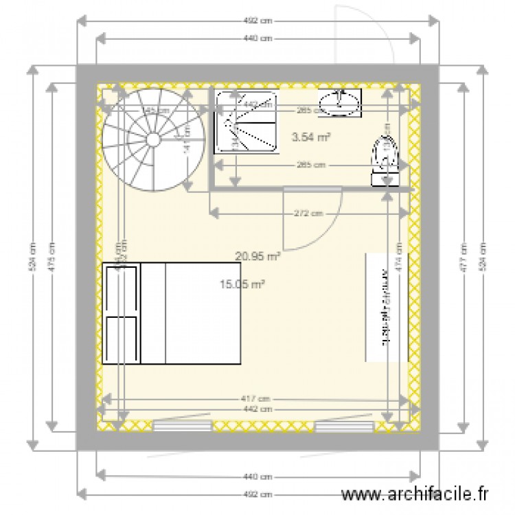 2EM ETAGE DROIT ASENCIO VARIANTE. Plan de 0 pièce et 0 m2