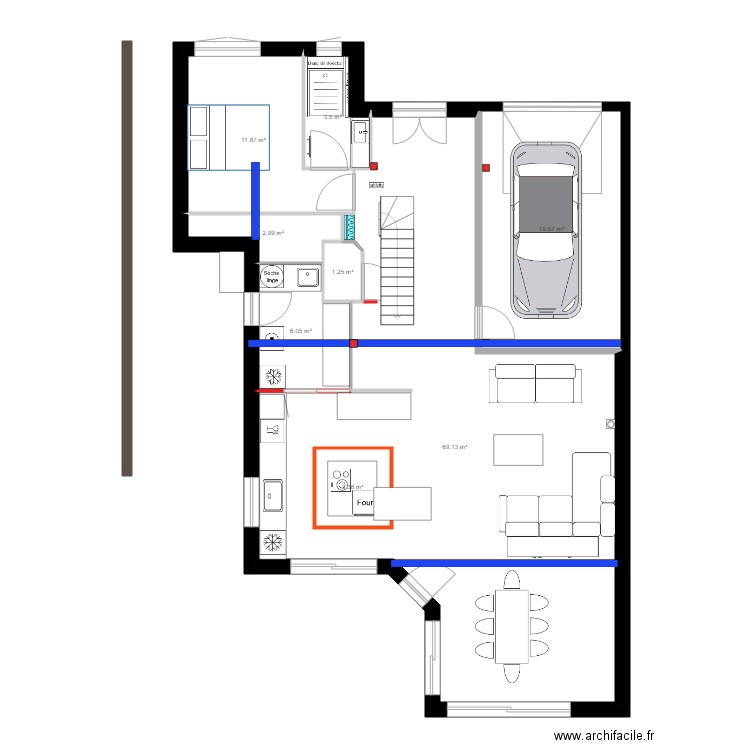 délimitation carrelage. Plan de 0 pièce et 0 m2