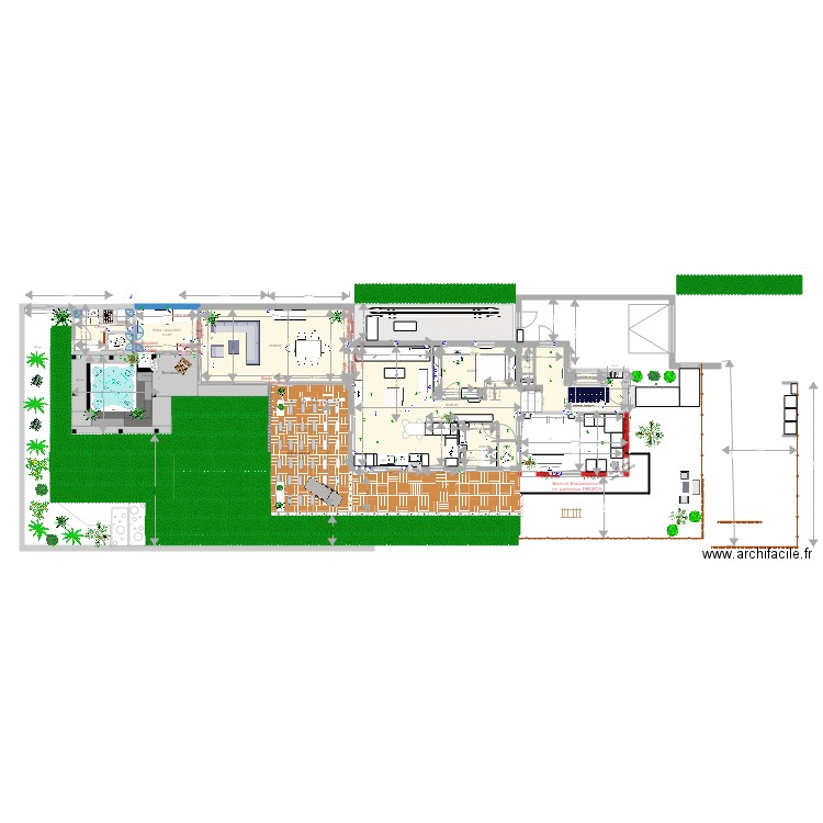 Plan VERANDA avec Terrasse marhes 3 niveaux. Plan de 0 pièce et 0 m2