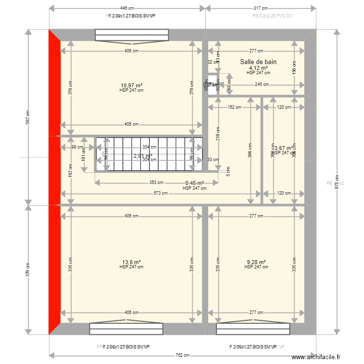 ML23019951. Plan de 17 pièces et 108 m2