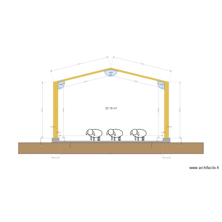 plan coupe. Plan de 0 pièce et 0 m2
