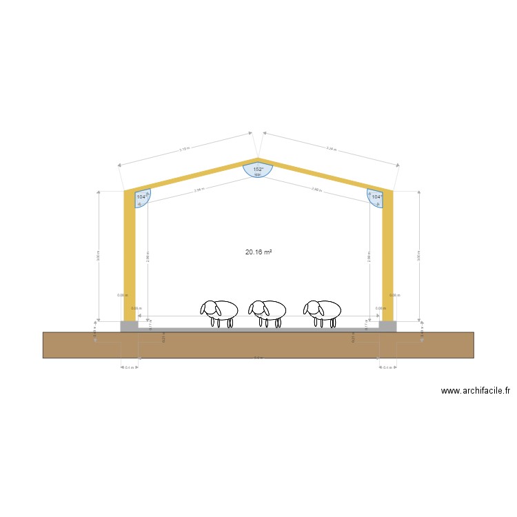 plan coupe. Plan de 0 pièce et 0 m2