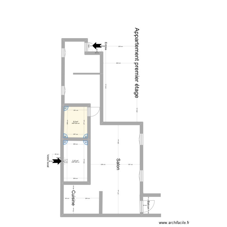 Appart haut. Plan de 0 pièce et 0 m2