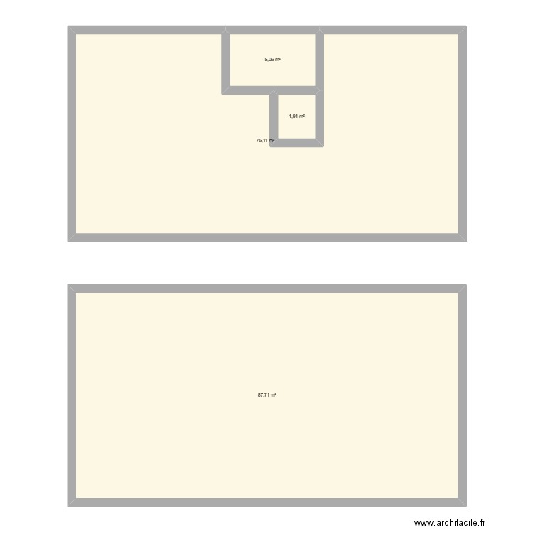 R+2. Plan de 4 pièces et 170 m2