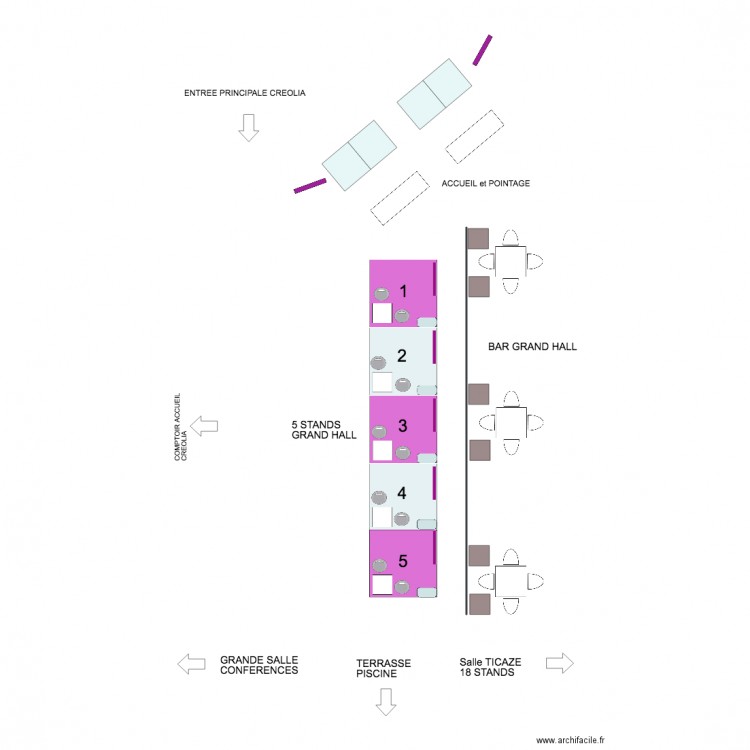 HALL CREOLIA . Plan de 0 pièce et 0 m2