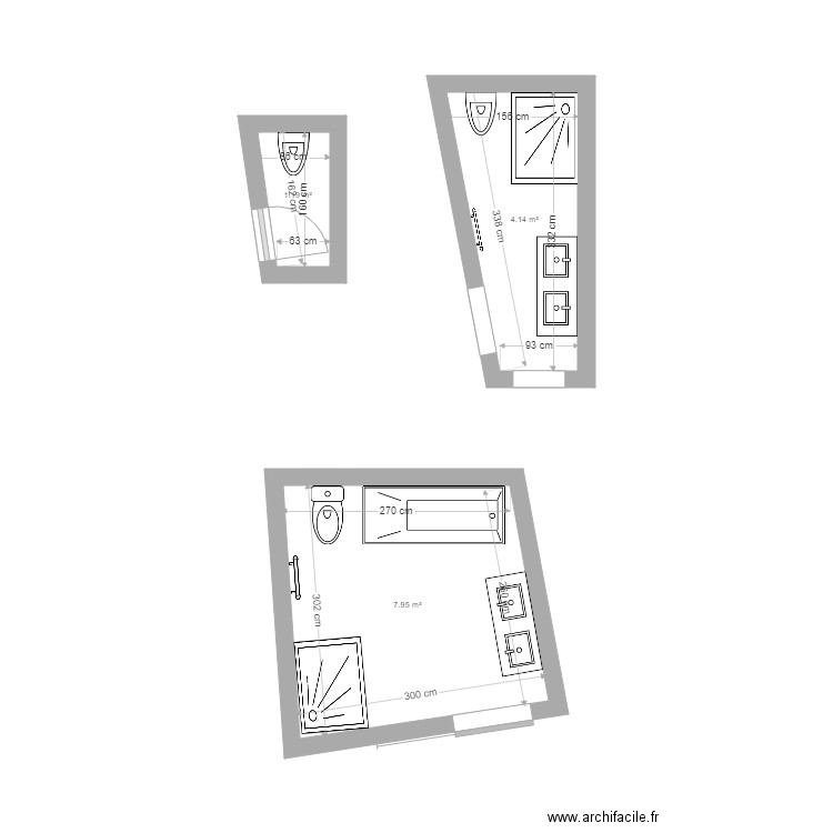 Lurcy Lévis EDL. Plan de 3 pièces et 13 m2