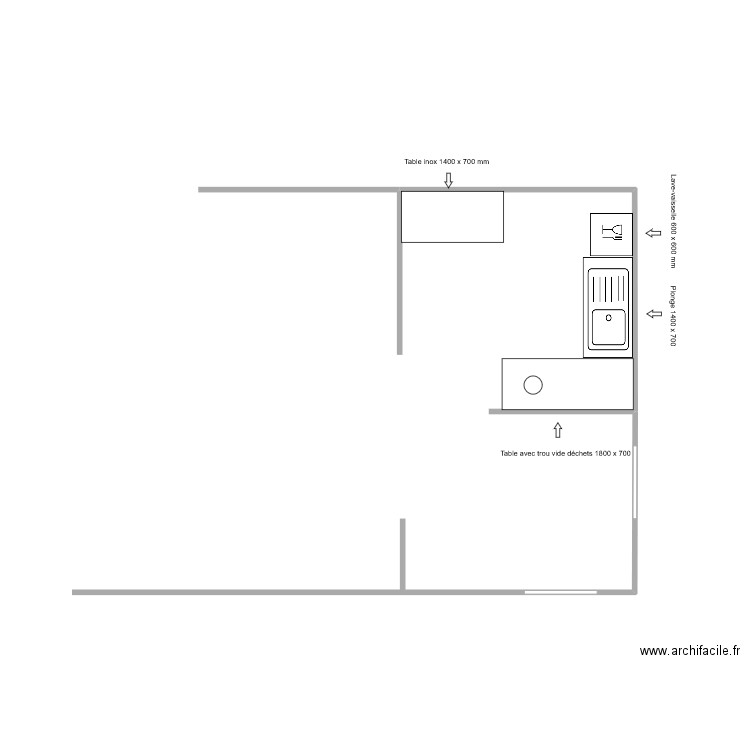 Plonge 1. Plan de 0 pièce et 0 m2