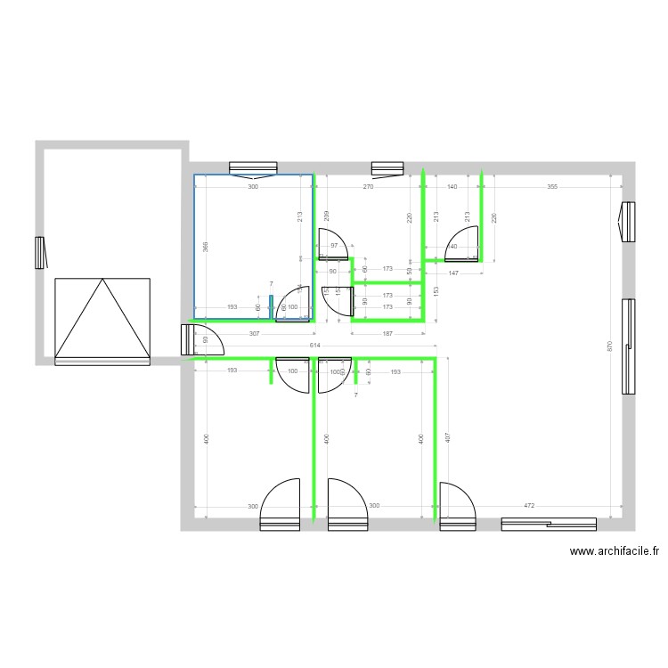 SCI MDCA CLOISONS. Plan de 6 pièces et 80 m2