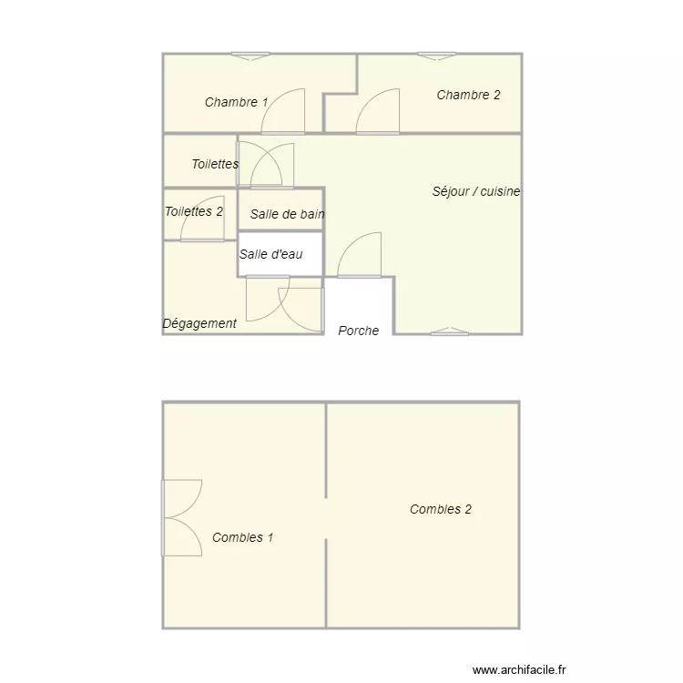Croquis TARDIVIER Petit logement. Plan de 