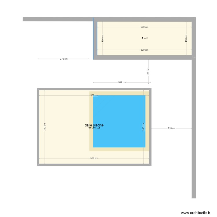 projet pool house 1. Plan de 2 pièces et 32 m2