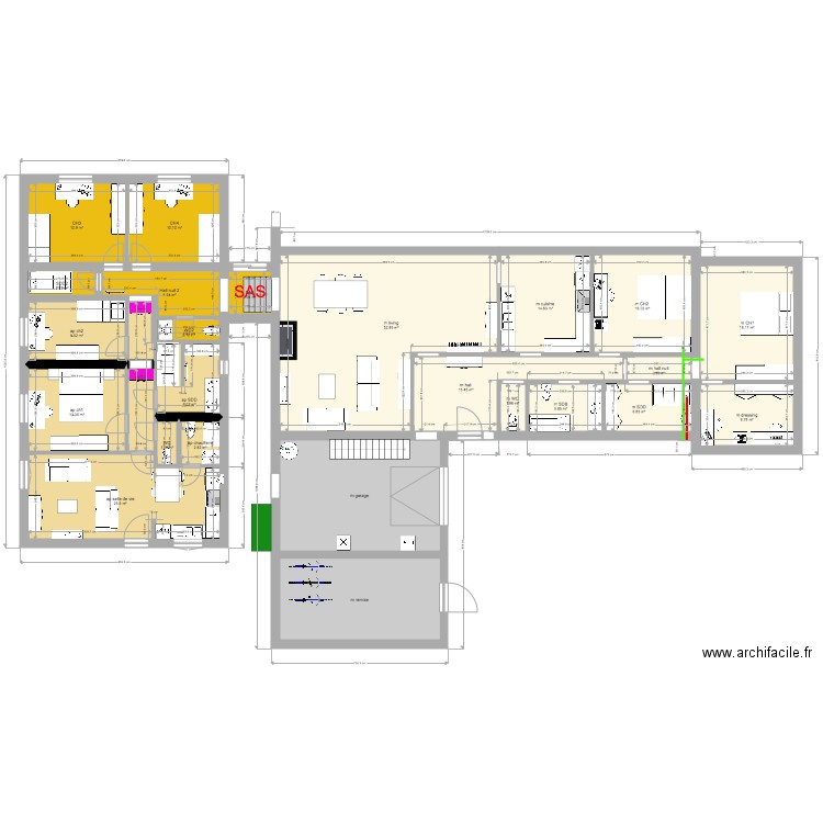 maison 4 ch appart 2 ch ou 1 ch 106. Plan de 0 pièce et 0 m2