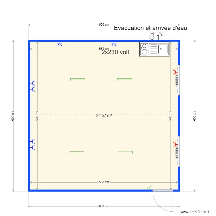 Residence Nayla k. Plan de 1 pièce et 35 m2