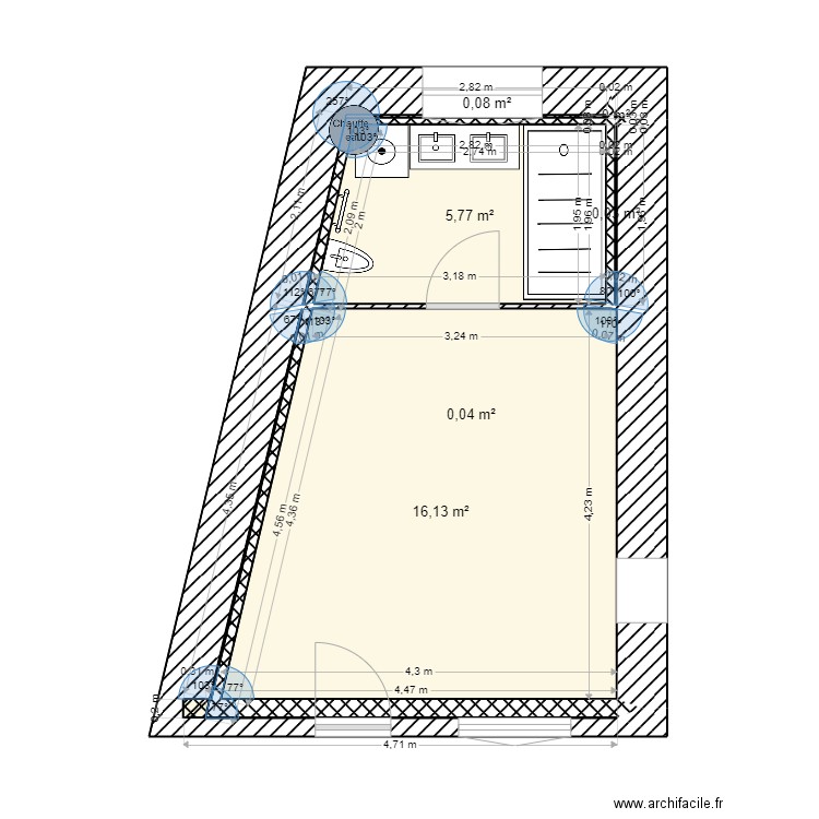 Cuisine_Murs&SdB-finie. Plan de 0 pièce et 0 m2