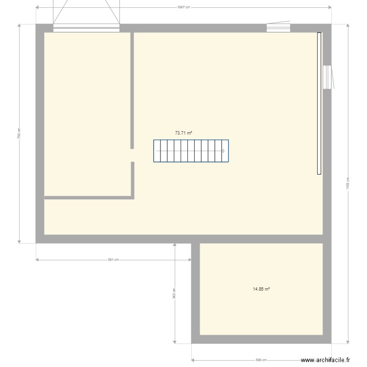 PLAN SOUS SOL KIKA 2 EN POUCES. Plan de 2 pièces et 89 m2