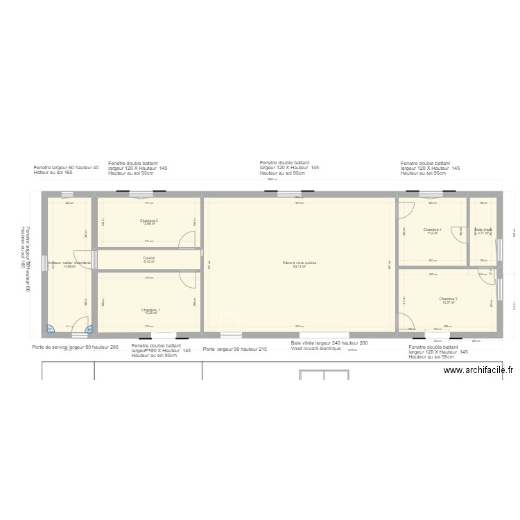 Modification surface plancher. Plan de 0 pièce et 0 m2