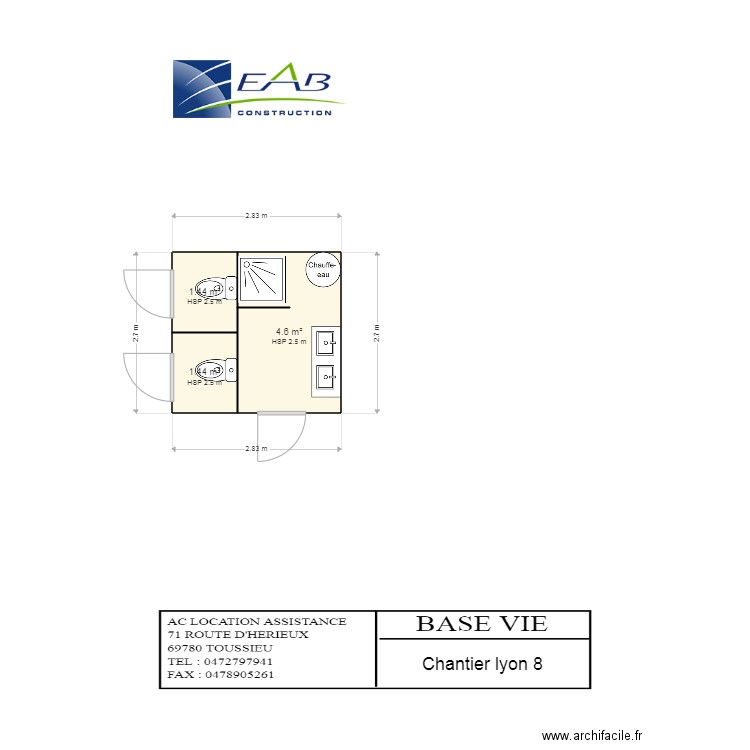 EAB Chantier LYON . Plan de 0 pièce et 0 m2